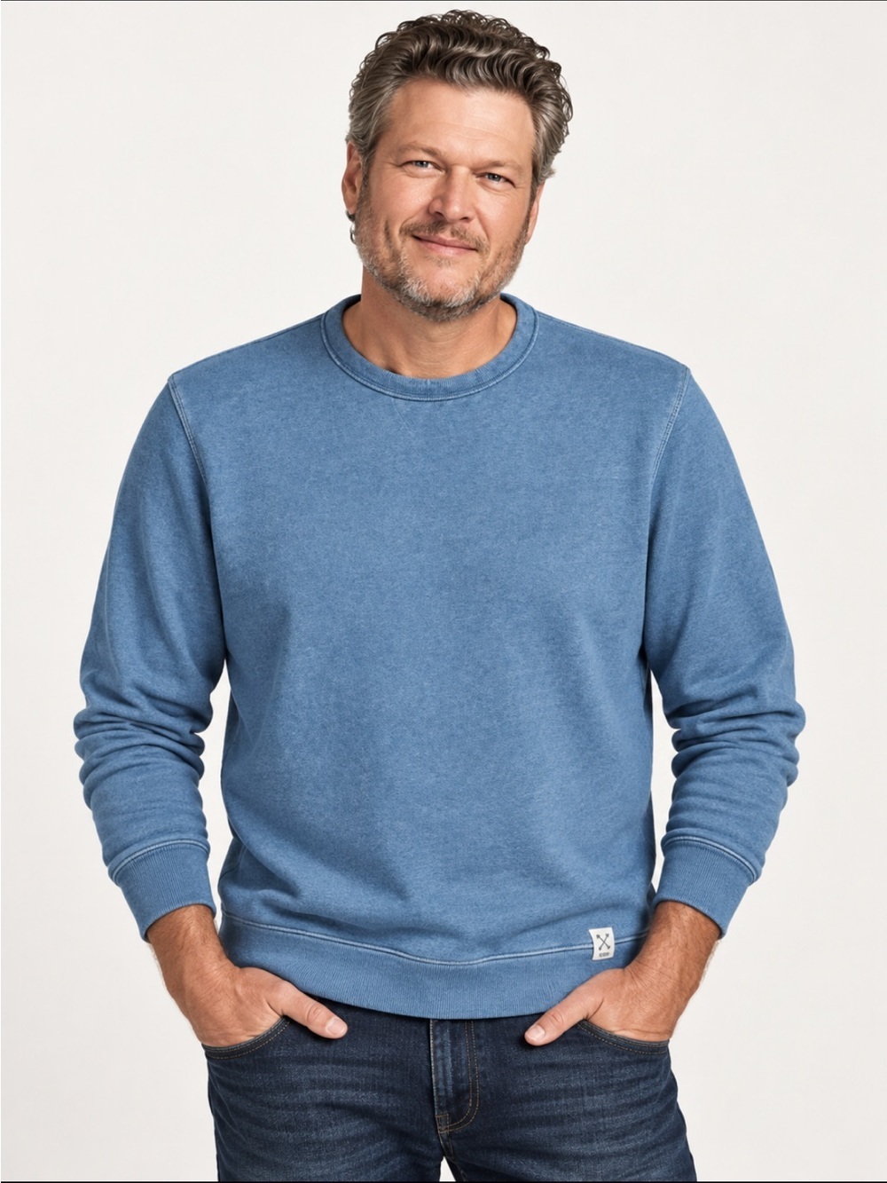 LandsEnd x Blake Shelton Men's Tall Serious Sweats Garment Dye Cotton Sweatshirt